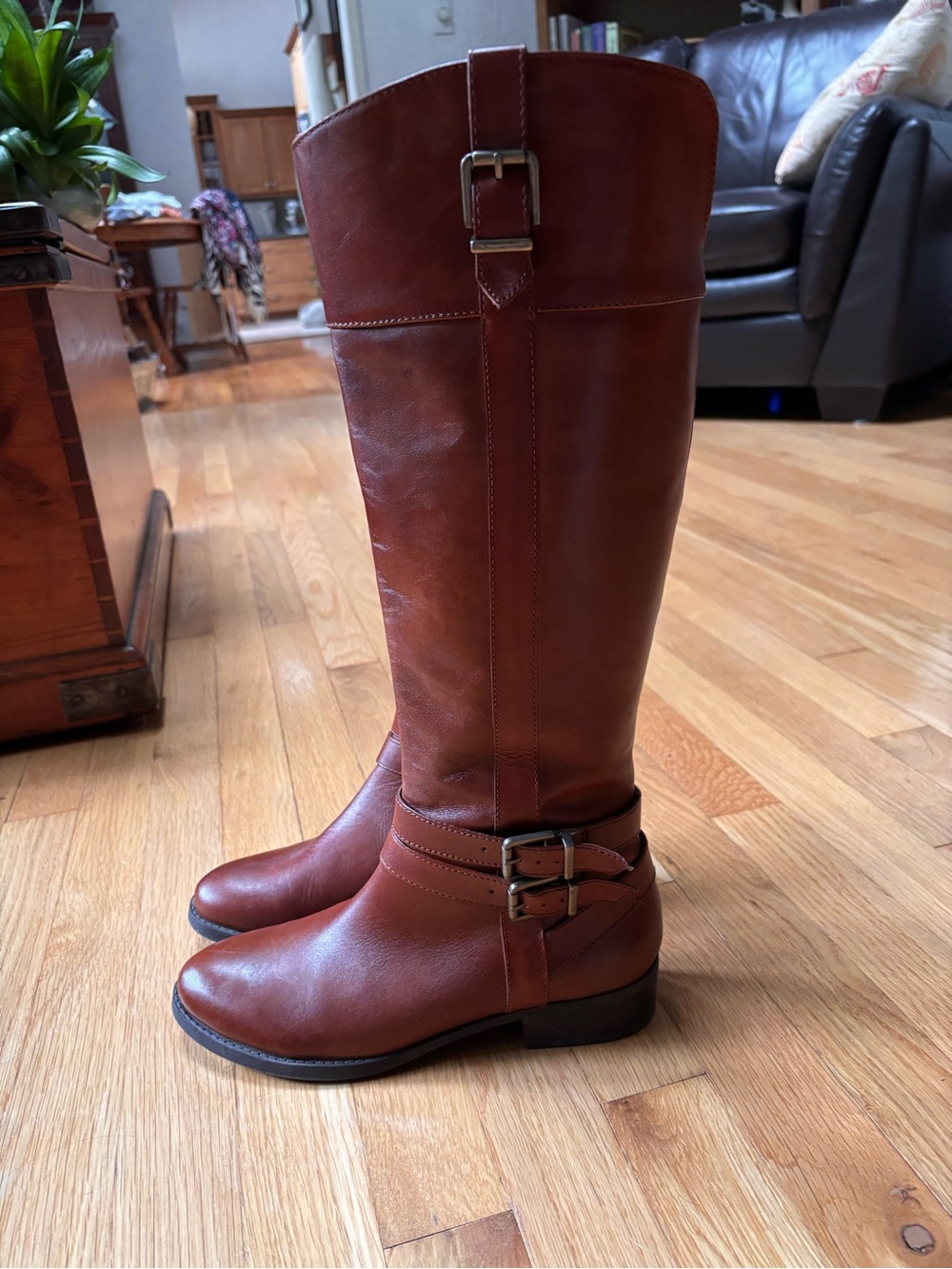 INC Women’s Tall Leather Riding Boots - Brown